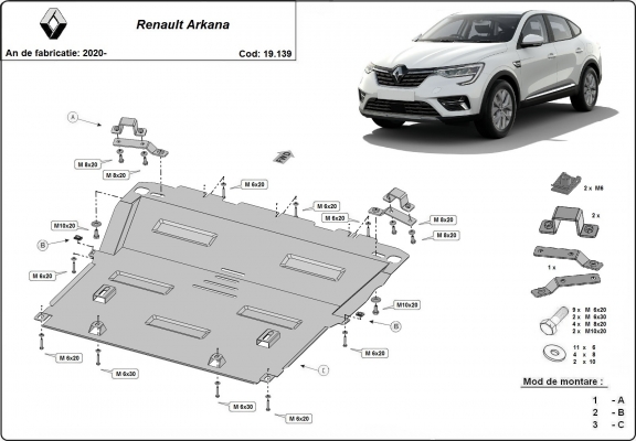 Cubre carter metalico Renault Arkana