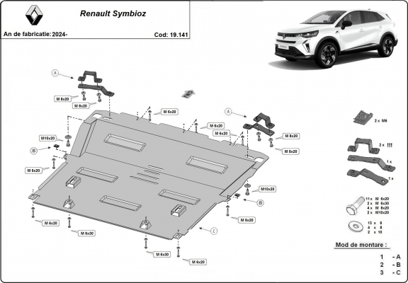 Cubre carter metalico Renault Symbioz
