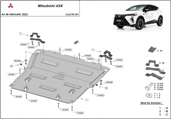 Cubre carter metalico Mitsubishi ASX