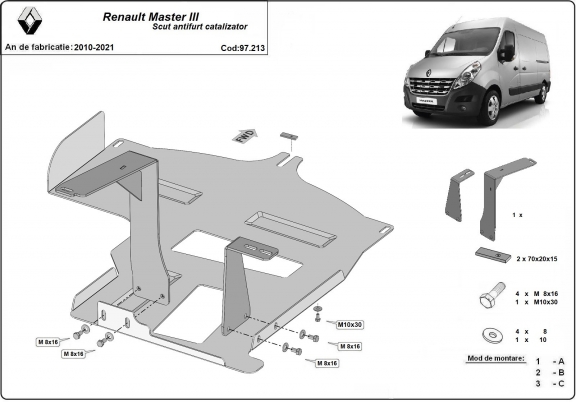 Protector del catalizador/cat lock Renault Master