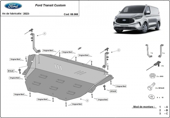 Cubre carter metalico Ford Tourneo Custom