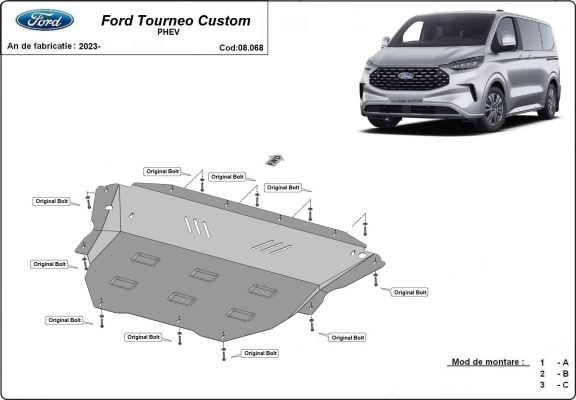 Cubre carter metalico Ford Tourneo Custom PHEV