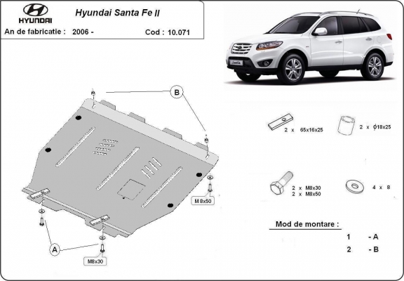 Cubre carter metalico Hyundai Santa Fe