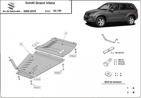 Cubre carter metalico Suzuki Grand Vitara - paquete promocional