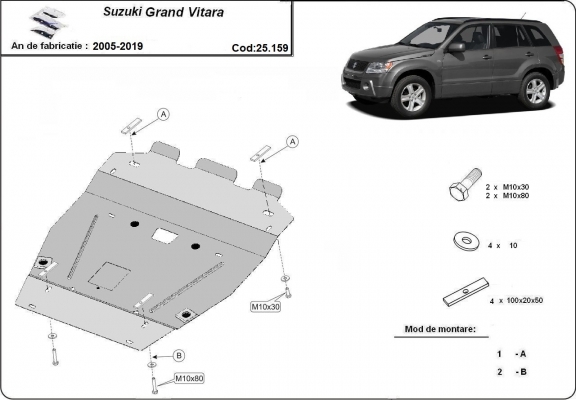 Cubre carter metalico Suzuki Grand Vitara - paquete promocional