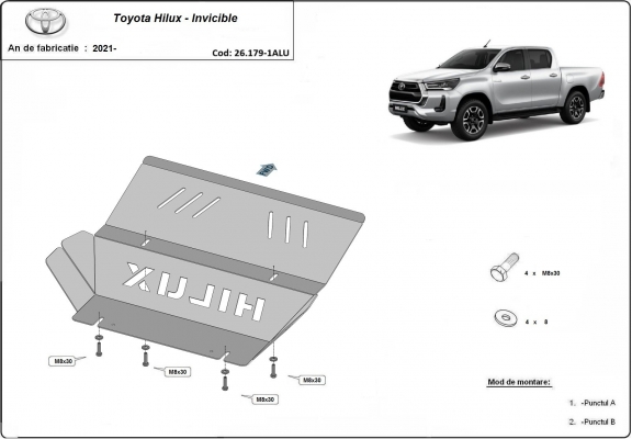Protector de aluminio del radiador Toyota Hilux Invincible