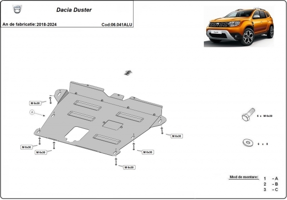 Cubre carter de aluminio Dacia Duster