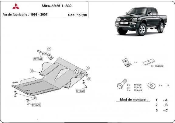 Cubre carter metalico Mitsubishi L200