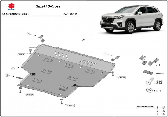 Cubre carter metalico Suzuki S-Cross - paquete promocional