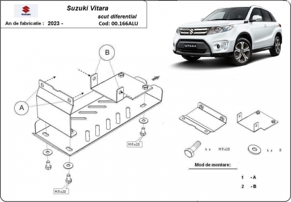 Cubre carter metalico Suzuki Vitara - paquete promocional aluminio
