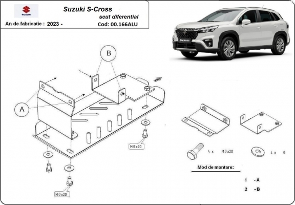 Cubre carter metalico Suzuki S-Cross - paquete promocional aluminio
