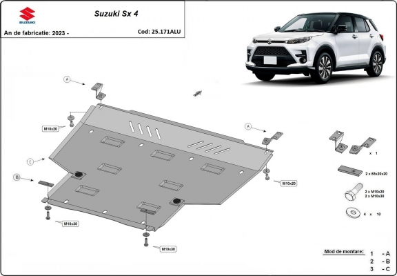 Cubre carter metalico Suzuki SX 4 - paquete promocional aluminio