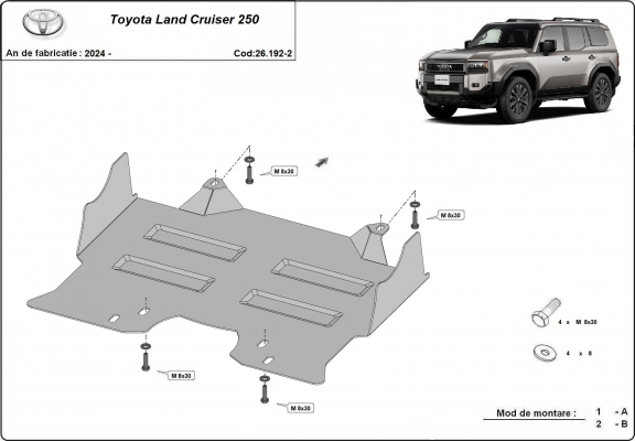 Cubre carter metalico Toyota Land Cruiser - paquete promocional