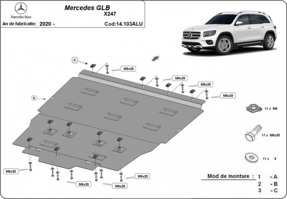 Cubre carter de aluminio Mercedes GLB