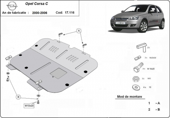 Cubre carter metalico Opel Corsa C