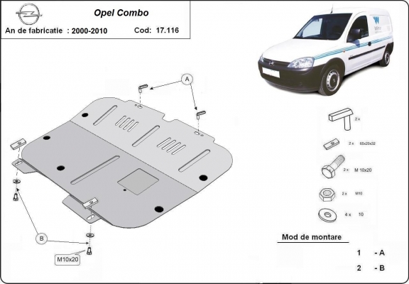 Cubre carter metalico Opel Combo C