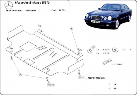 Cubre carter metalico Mercedes E-Classe W210