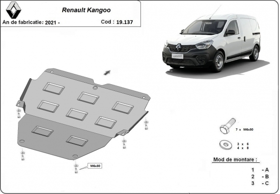 Cubre carter metalico Renault Kangoo