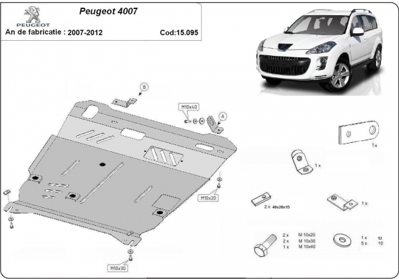 Cubre carter metalico Peugeot 4007