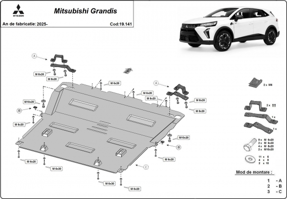 Cubre carter metalico Mitsubishi Grandis