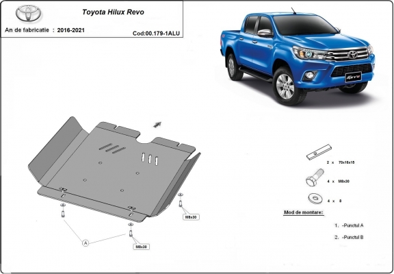 Protector de aluminio de la caja de cambios Toyota Hilux Revo