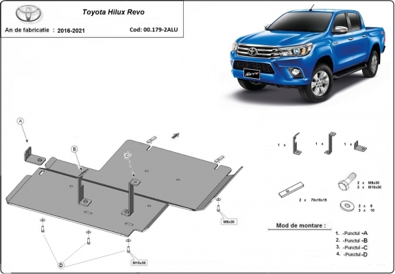 Protector de aluminio del diferencial Toyota Hilux Revo