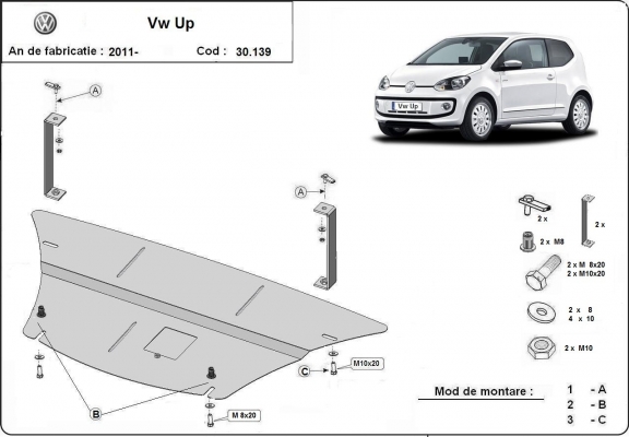 Cubre carter metalico VW Up