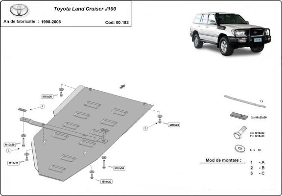 Protector de la caja de cambios Toyota Land Cruiser J100