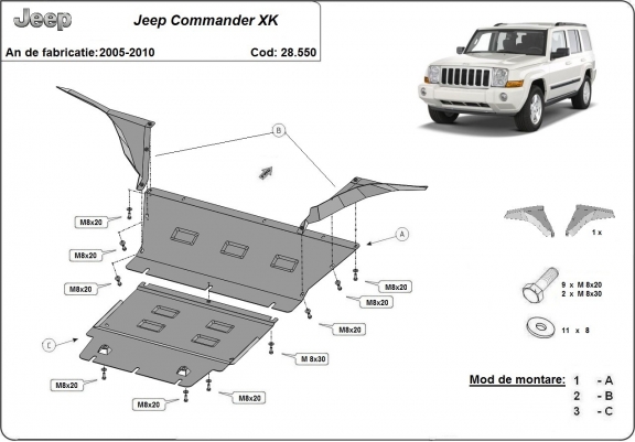 Cubre carter metalico Jeep Commander