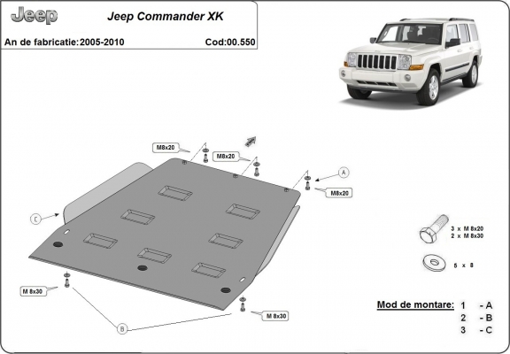 Protector de la caja de cambios Jeep Commander - JL