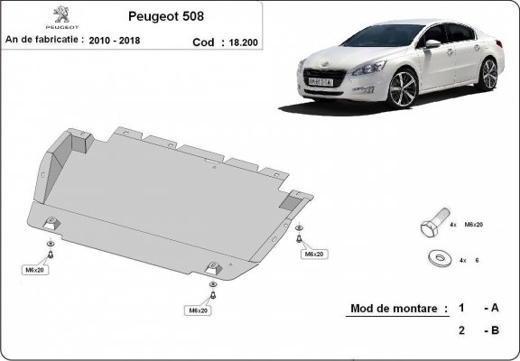 Cubre carter metalico Peugeot 508