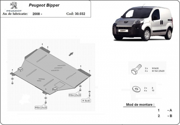 Cubre carter metalico Peugeot Bipper
