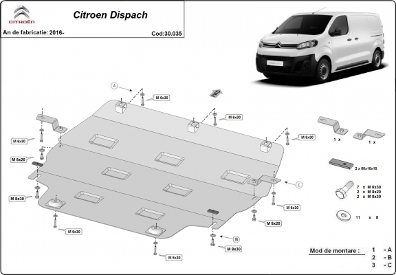 Cubre carter metalico Citroen Dispatch