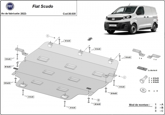 Cubre carter metalico Fiat Scudo