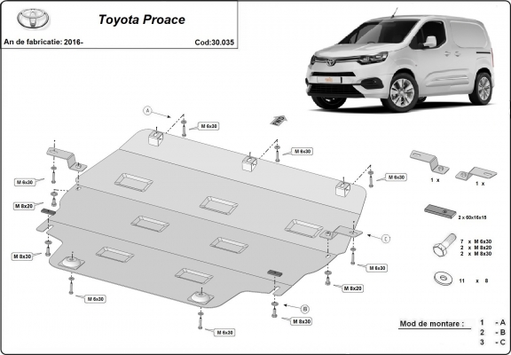 Cubre carter metalico Toyota Proace