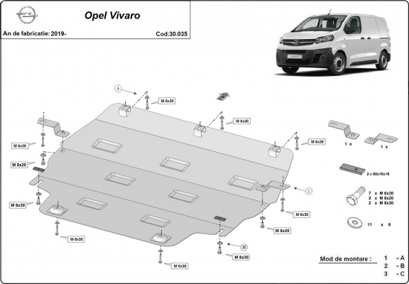 Cubre carter metalico Opel Vivaro C