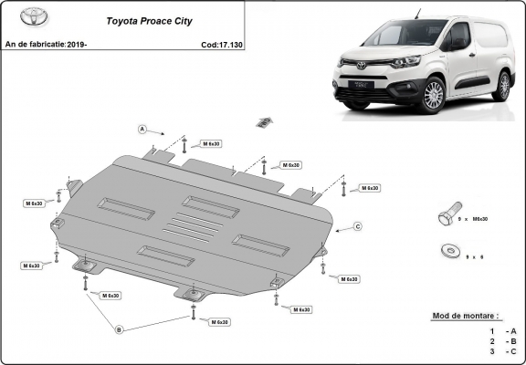 Cubre carter metalico Toyota Proace City
