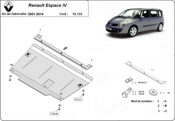 Cubre carter metalico Renault Espace 4