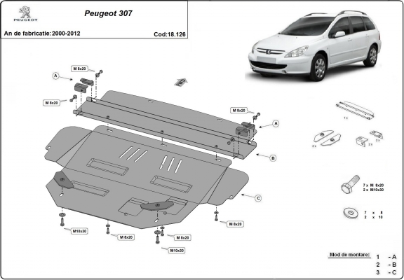 Cubre carter metalico Peugeot 307
