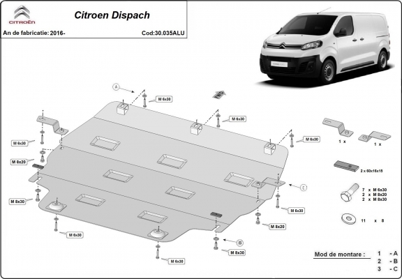 Cubre carter de aluminio Citroen Dispach