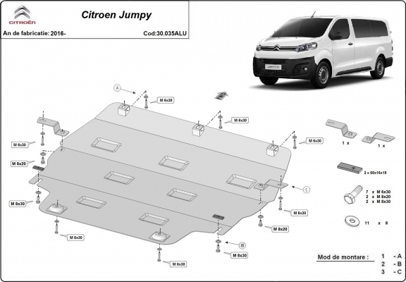 Cubre carter de aluminio Citroen Jumpy