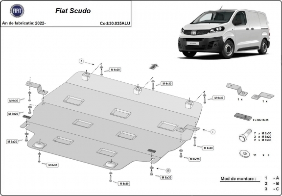Cubre carter de aluminio Fiat Scudo