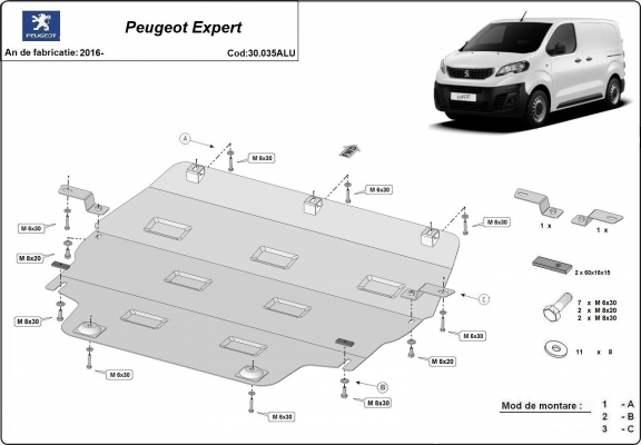 Cubre carter de aluminio Peugeot Expert