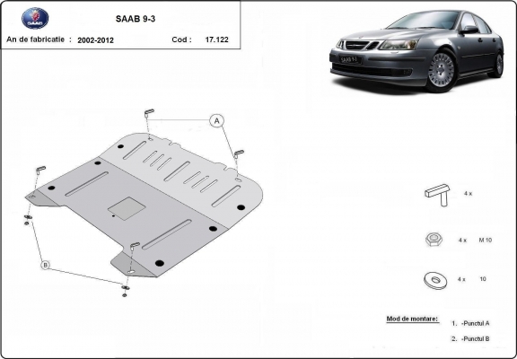Cubre carter metalico Saab 9-3