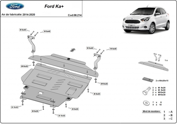 Cubre carter metalico Ford KA+