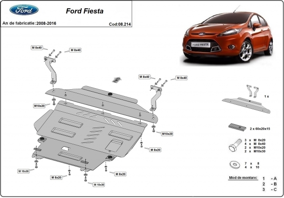 Cubre carter metalico Ford Fiesta