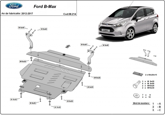 Cubre carter metalico Ford B-Max