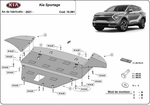 Cubre carter metalico Kia Sportage