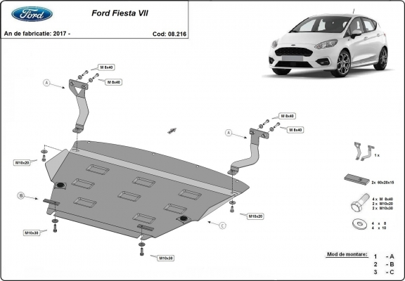 Cubre carter metalico Ford Fiesta VII