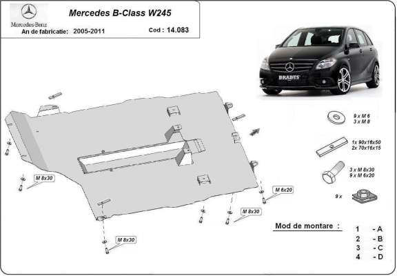 Cubre carter metalico Mercedes B-Class W245